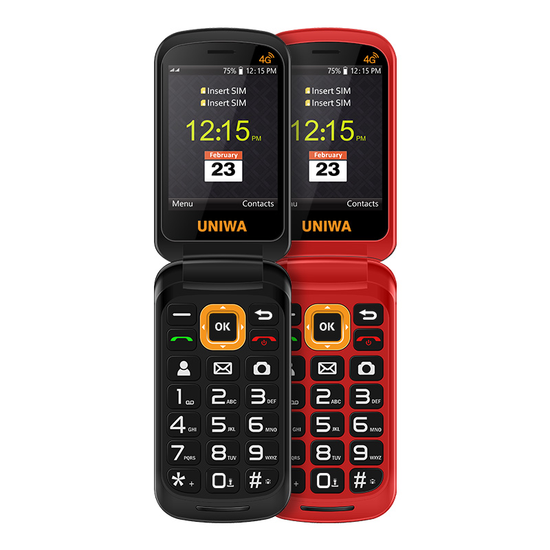 UNIWA VoLTE Flip Phone: V909T 2.8 Inch Double Screen