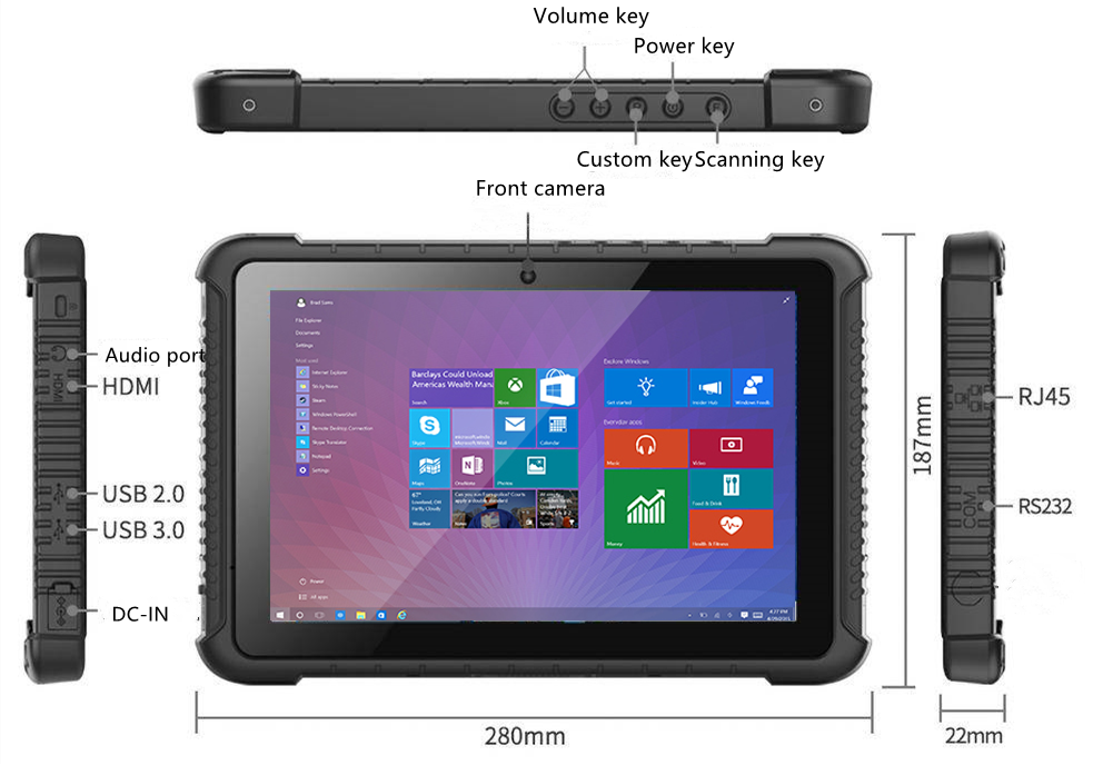 Rugged tablet interfaces
