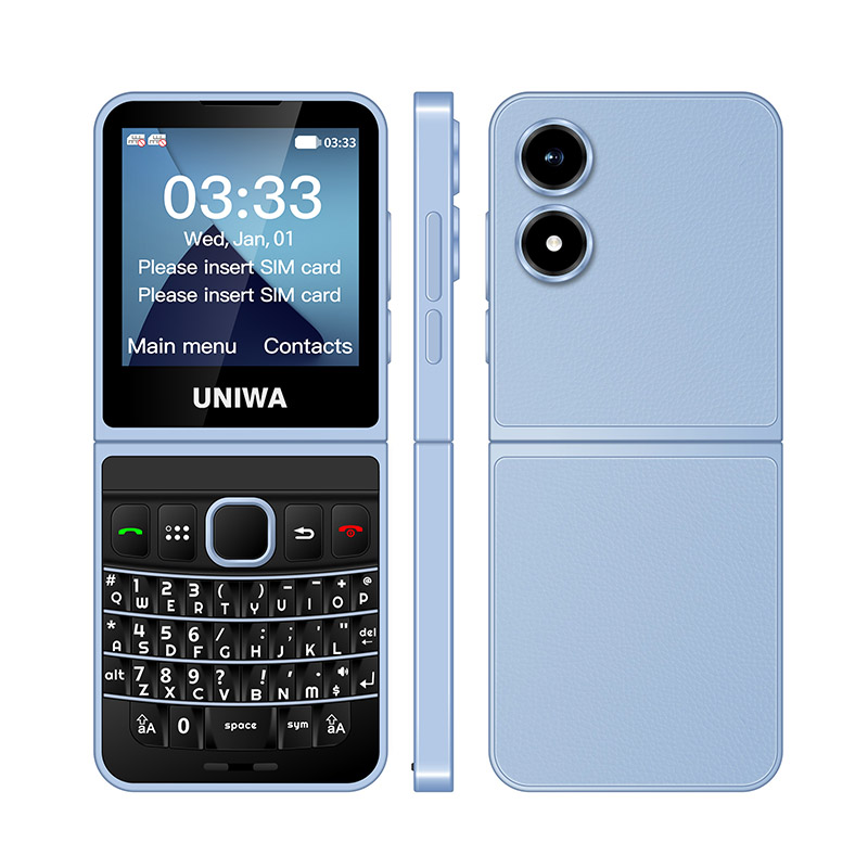 UNIWA Pocket 2 4G Fashion U-Shape Hinge Folding Keypad Phone with Cloudmosa Service